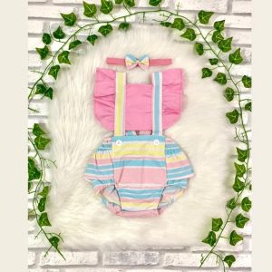 Romper colorido, tricoline 100% algodão