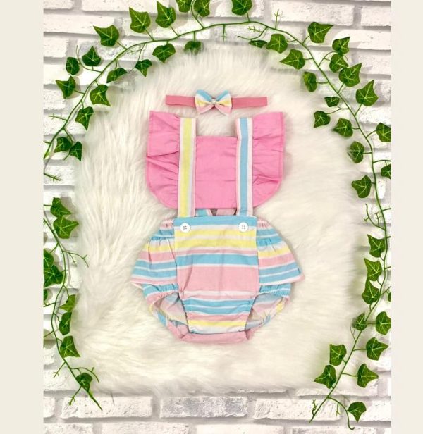 Romper colorido, tricoline 100% algodão